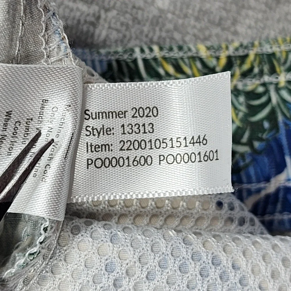 Marine Layer Swim Trunks Mens M Hawaiian Floral Tropical Mahalo Lined Drawstring